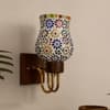 Devansh Metal Electric Wall Light in Black Colour with Orange Shade Count of 1 Light