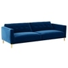 Calisa 3 Seater Velvet Sofa Cum Bed in Navy Blue colour