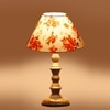 Devansh Multicolor Cotton Table Lamp With Wood Natural Base (10X10X16) Inches)-39