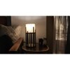 Bastian Wooden Table Lamp with Brown Base and Premium White Fabric Lampshade
