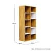 Hexa Engineered Wood Bookshelf Multipurpose Storage Rack in Giant Wood and Frosty White Colour