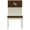 Corolla Study Desk with Drawer Built In Bookshelf and Petal Handles in Coffee Walnut Colour