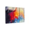 Truss Red Blue Pieces Ice Flame Abstract Canvas Wall Canvas Wall Prints Set of 3 Multicolor Matte