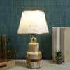 White and Golden Artisanal Table Lamp