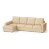 Apollo Sofa (Colour : Pearl, Cushion : Soft, Back Type : High Back, Seating Capacity : Left Aligned 3 Seater + Left Aligned Chaise)