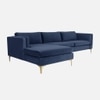 Brezza Sectional Fabric Sofa - Navy Blue