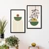 The Castle Decor Boho Abstract Botanical Wall Art Set of 2 Design 7 11x17 Inch