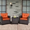Carry Bird Wicker Patio Furniture Outdoor Balcony Chairs In Orange Colour