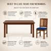 Globally Indian Valerie Solid Sheesham Wood 6 Seater Dining Table Set 6 Chairs Navy Blue
