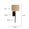 Devansh Metal Electric Wall Light in Black Colour with Beige Shade Count of 1 Light