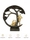 Modern Family Tree Sculpture Showpiece Black Decorative Table Accent