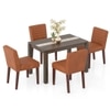Atlas Crest Storage Solid Wood 4 Seater Dining Table With Ludo Dining Chairs