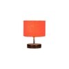 Mercle Orange cotton table lamp with brown wood base