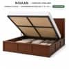Nivaan Solid Wood Comfort King Bed Hydraulic Storage Provincial Teak Finish Mattress 72 x 78 Inches