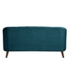 Nilo Velvet 3 Seater Sofa Teal in Blue Colour