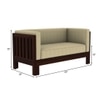 Prashiv 2+1+1 Seater Wooden Sofa (Creame Colour, Walnut Finish)