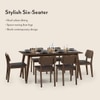 Lawson 6 Seater Dining Table Set (Chair Colour- Dark Brown, Finish- Walnut)