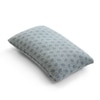 Geometric Knit Cotton Cushion Cover  Alice Blue Natural 12X20  Inches