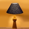 Devansh Blue Jute Table Lamp With Wood Natural Base (10X18 Inches)-37
