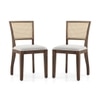 Reed Cane Chair Set Of 2 In Finish Danish Walnut And Colour Azco Grey Floral