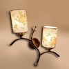 Devansh Metal Electric Wall Light in Gold Colour with Multi Shade Count of 2 Lights