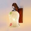 Devansh Solid Wood Electric Wall Light in Brown Colour with Multi Shade Count of 1 Light