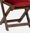 Morila Chair in Provincial Teak Finish with Red Velvet Fabric