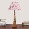 Devansh Multicolor Cotton Table Lamp With  Wood Natural Base (10X10X21 Inches)-40