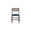 Caprica Solid Wood Dining Chair Set Of 2 In Mango Walnut Finish With Blue Fabric Colour