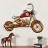 Desert Art Metal Handpainted Bike Wall Hanging with LED in Red Colour