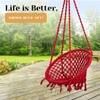 Swingzy Cotton Netted Rope Hanging Swing Chair for Adults and Kids Red
