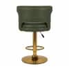 Doe Buck Verona Faux Leather Adjustable Bar Stool in Green Colour with Gold Base