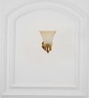 Sutton Single Light Wall Fitting In Brass And Black  Finish Metal With White Glass