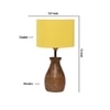 Devansh Yellow Cotton Table Lamp With Wood Natural Base (7X13 Inches)-6