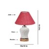 Devansh Conical Pink Jute Shade Lamp With Wood & Mosaic Glass Base For Decoration/Office/Home/Gifting/Study For Decoration/Office/Home/Gifting/Study -(10X10X14.5) Inches -A
