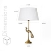 Torre Brass Finish Aluminium Table Lamp With White  Cotton Shade