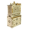 D'Dass Multi Color Mdf and Sheesham Wooden Temple With Cabinet For Pooja