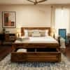 Chesterfield Solid Wood Bed in Natural