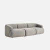 Zenliving Wood 3 Seater With Upholstery Non Storage Sofa In Grey Colour