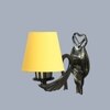 Devansh Metal Electric Wall Light in Antique Gold Colour with Yellow Shade Count of 1 Light