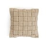 Basket Knit Sandy Brown Cushion Cover 16X16  Inches