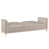 Novelle 3 Seater Velvet Sofa Cum Bed in Cream colour