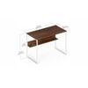 Corbyn Solo Engineered Wood Study, Laptop Table for Home or Office, WFH Desk with Additional Shelves Storage for Books and Décor Display for Adults Kids Students (Brown Maple & White Legs)