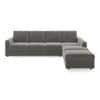 Apollo Compact Sofa (Colour : Ash Grey Velvet, Cushion : Soft, Back Type : Regular, Seating Capacity : Right Aligned 3 Seater + Right Aligned Chaise)
