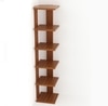 Bluewud Wudville Braine Engineered Wood Wall Mount Corner Shelf, Display Rack, (6 Square Shelves - Walnut)