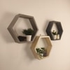 Oliver Iii Hexagonal Shaped Set Of 3 Wooden Wall Shelves