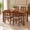 Globally Indian Ankura Solid Sheesham Wood 4 Seater Dining Table Set 4 Chairs Grey