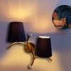 Devansh Metal Electric Wall Light in Gold Colour with Black Shade Count of 2 Lights
