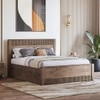 Toledo Solid Wood King Size Hydraulic Storage Bed In Danish Walnut Finish