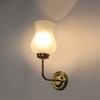 Devansh Metal Electric Wall Light in Gold Colour with White Shade Count of 1 Light
